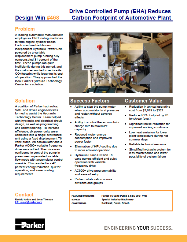 Southern Fluidpower was just awarded a design win on a hydraulic system for a local automotive plant. Read more