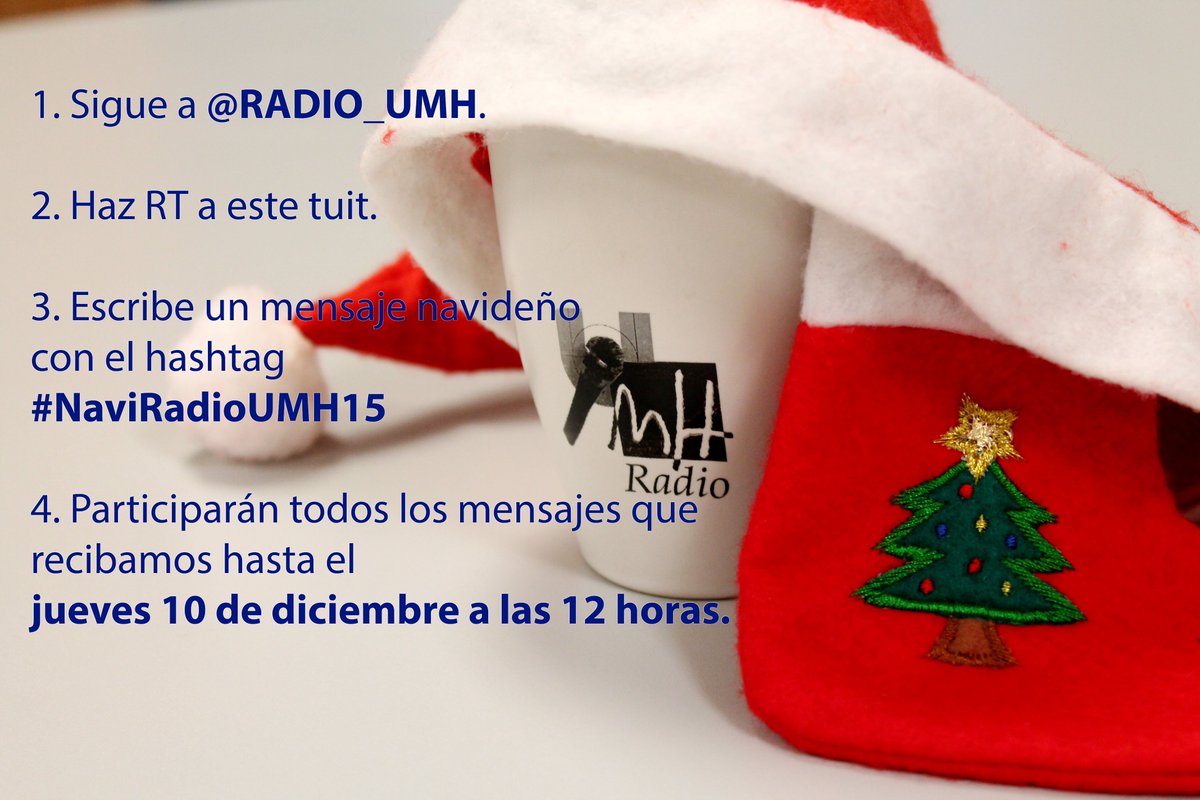 RADIO_UMH's tweet image. ¡Participa en nuestro concurso navideño! ¡Puedes ganar 200€! Consulta las condiciones en la imagen #NaviRadioUMH15