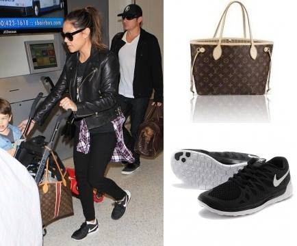 Star Style on X: Vanessa Minnillo Lachey wearing Louis Vuitton Neverfull  PM Monogram and Nike Free 5.0 Snea…    / X