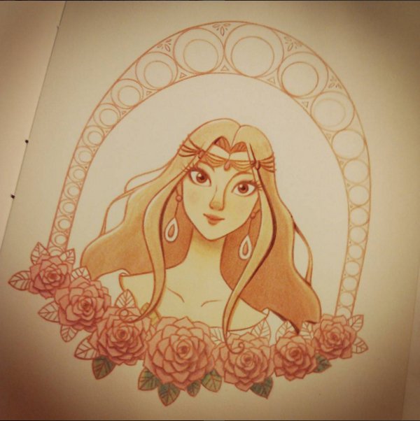 CotiStahl's tweet photo. Art nouveau piece in progress!

#art #artnouveau #girl #flowers #workinprogress #WIP #copic #pencil https://t.co/uH3PIkLxLV