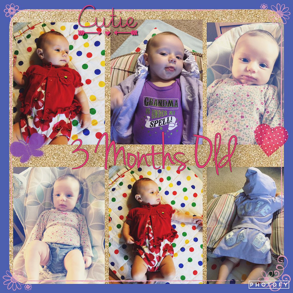 Ariel Raine is 3 months old today! 💜🎀🌸💝