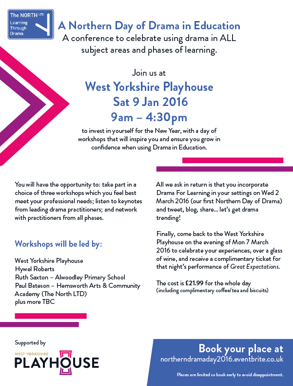 ruthsaxton76's tweet image. #Teachers &amp;amp; those who use #Drama for #learning. Let's work together at this fantastic conference by @NORTHLTD