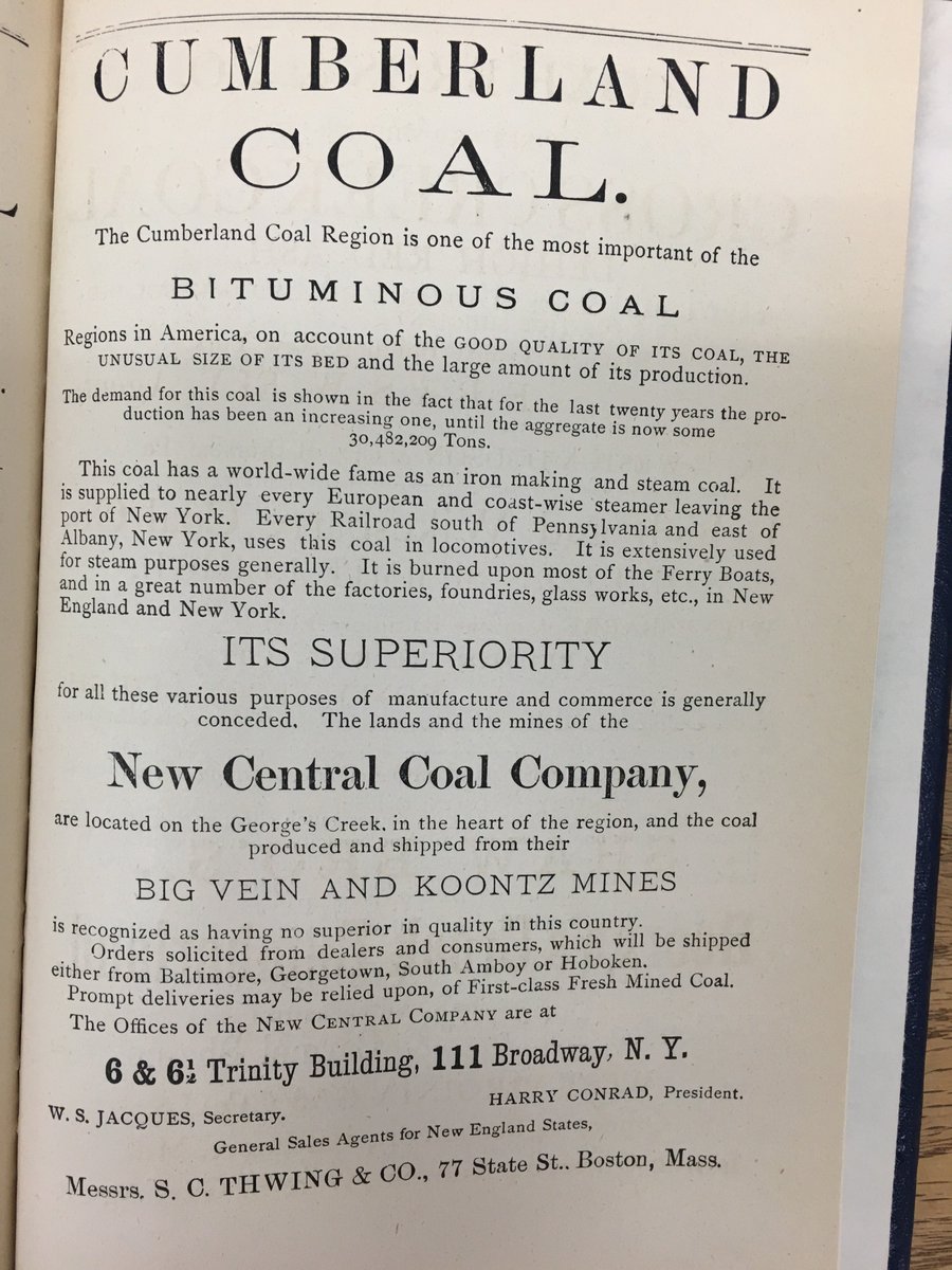 these two 1877 ads selling coal I found at the USGS library, as US coal industry was catching up to Britain's #coal