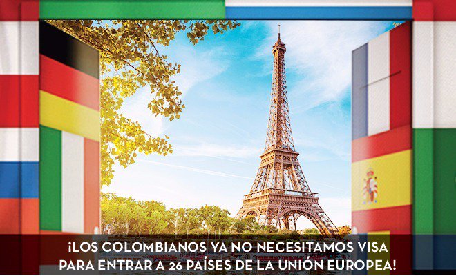 MCarolinaHoyosT's tweet photo. Cada día se abren más puertas para los colombianos. El mundo está confiando en nosotros. #SinVisaUEuropea https://t.co/PptYxRgBnv