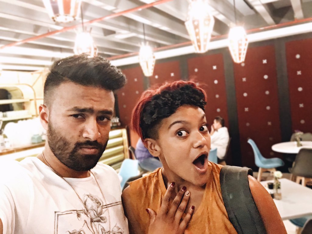 matthewkanniah's tweet photo. Hanging out @roast_cafe for the first time and @Write_Style and I bump into @Danine_Naidoo! 🙌🏽 #RoastCafeSA https://t.co/xYfjiPTCqk