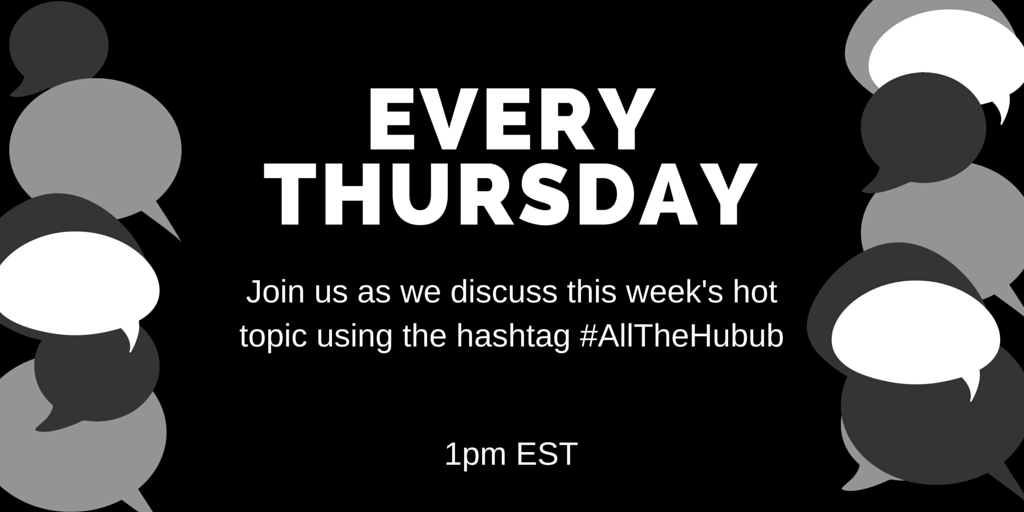 Hubub_Headlines's tweet photo. #AllTheHubub about the latest #HotTopics! Join the conversation every Thursday at 1pm EST. #Twitter #TwitterChat https://t.co/cmd6S9MeCM