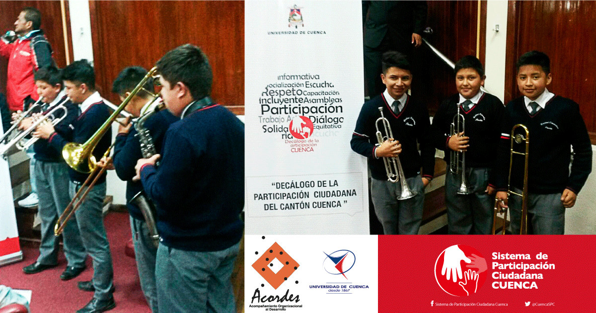 CuencaSPC's tweet photo. En encuentro de #ParticipaciónCiudadana y #DemocraciasDigitales participó la banda de pueblo estudiantil de #Paccha https://t.co/b92JfQxIQ4