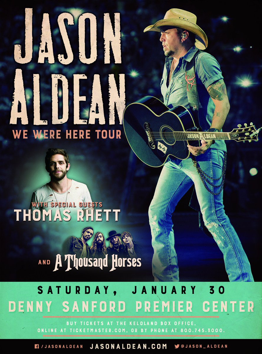 KWSNSports's tweet photo. Giving away another pair of @Jason_Aldean tix today during #SportsTalk. Follow &amp; RT! Jan. 30 at @PREMIER_Center https://t.co/RFryDmQVLU