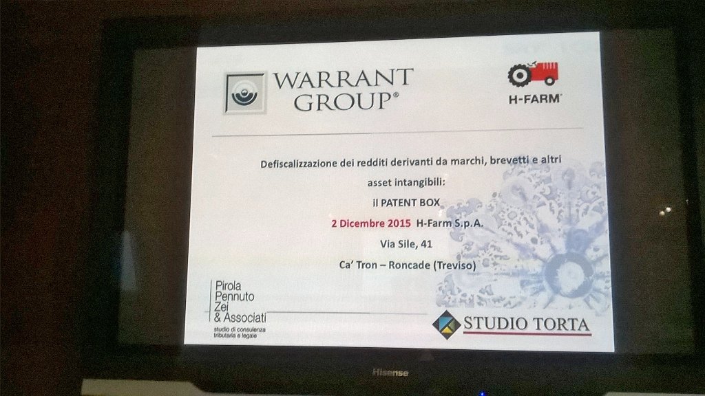 WarrantHub's tweet photo. Verso la conclusione del nostro seminario odierno #PatentBox in @hfarmventures, con #StudioTorta e @studio_pirola https://t.co/U3RFFGHn8C