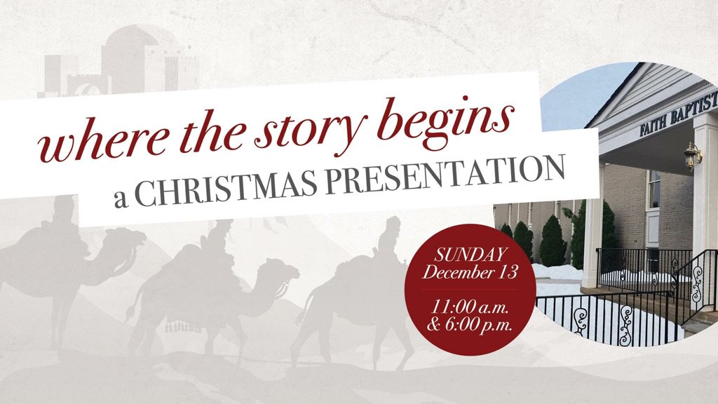 FaithBaptistPA's tweet photo. Come celebrate the story of Christmas with us Sunday, December 13th at 11am or 6pm! #Christmas #reasonfortheseason https://t.co/cCUvr55ULb