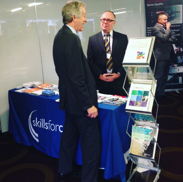 EventsDLB's tweet image. Dorson LaingBuisson chair Stephen Dorrell with exhibitor @skillsforcare at today's #dlbnltc conference