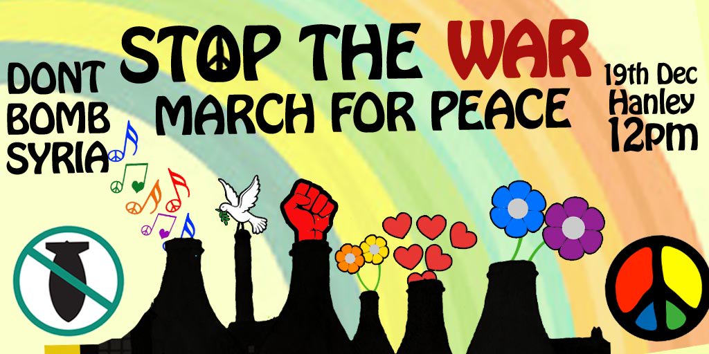 theunitypr0ject's tweet image. Anti War Rally in Stoke on Trent, spread the word :) #DontBombSyria #stopthewar #SyriaVote facebook.com/events/1720378…