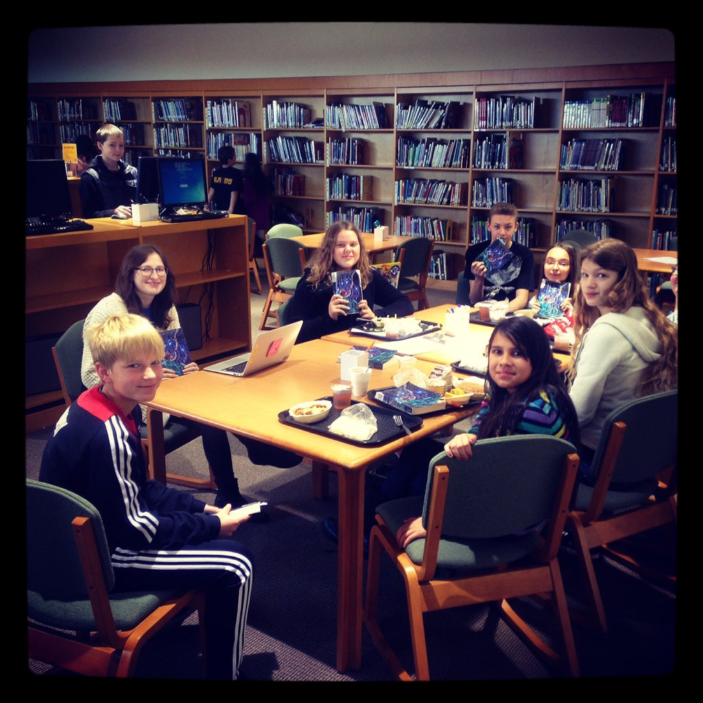 bmmslibrary's tweet photo. Last book club meeting before @AmieKaufman and @MeaganSpooner visit!! #starboundtrilogy https://t.co/dz8asF7Fua