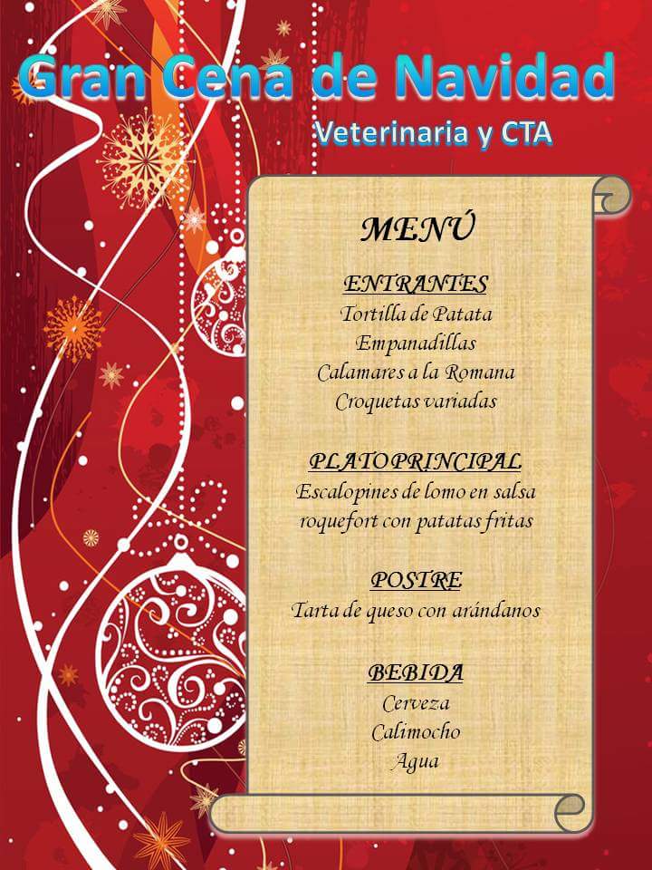 ComiVetCta's tweet photo. ¿AUN NO TE HAS APUNTADO A LA CENA DE NAVIDAD?
¿A QUE ESPERAS?
¡VEN Y DISFRUTA DE UNA GRAN NOCHE! https://t.co/aFO7PeZxM8