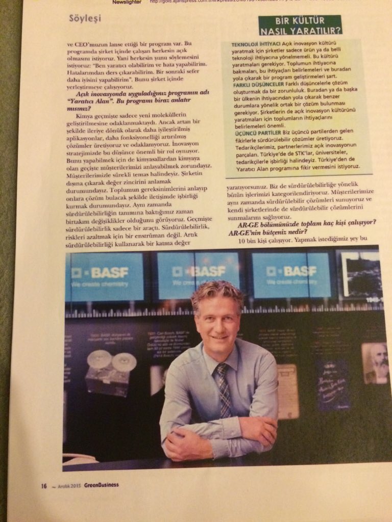 BeilChristian's tweet photo. My first interview in the Turkish press about #innovation #openinnovation and #sustainability #cso150 https://t.co/P0EsVkUvMu