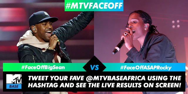 MTVBaseAfrica's tweet photo. #MTVFaceOff | Vote for your fave by tweeting #FaceOffBigSean or #FaceOffASAPRocky - see the results on screen NOW! https://t.co/oJ82Alot4p