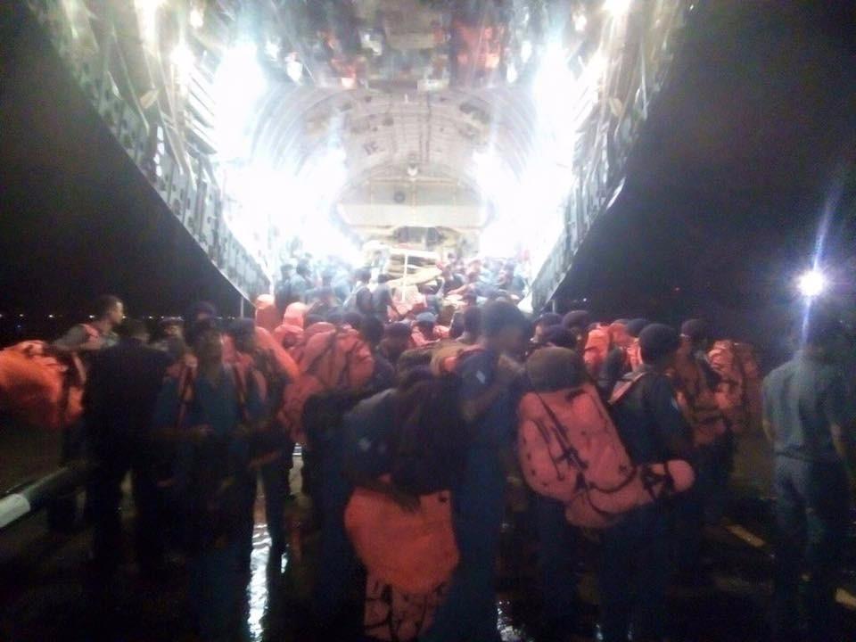 RinkuGupta2012's tweet photo. National Disaster Relief Force (NDRF) lands in IAF C 17 jet nr Arakkonam, 70 km frm #ChennaiRainsHelp. Good news https://t.co/GWrGpVB7T2