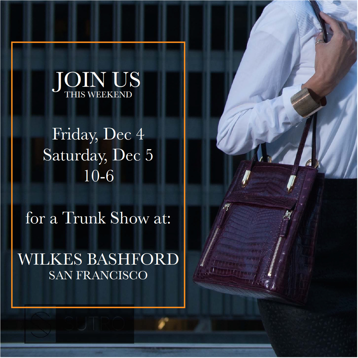HouseofBorel's tweet photo. Join us this #weekend @WilkesBashford Dec 4 &amp; 5 for a #TrunkShow! See you there!! #gift #sanfrancisco #shopping https://t.co/WD3hR0DqQV