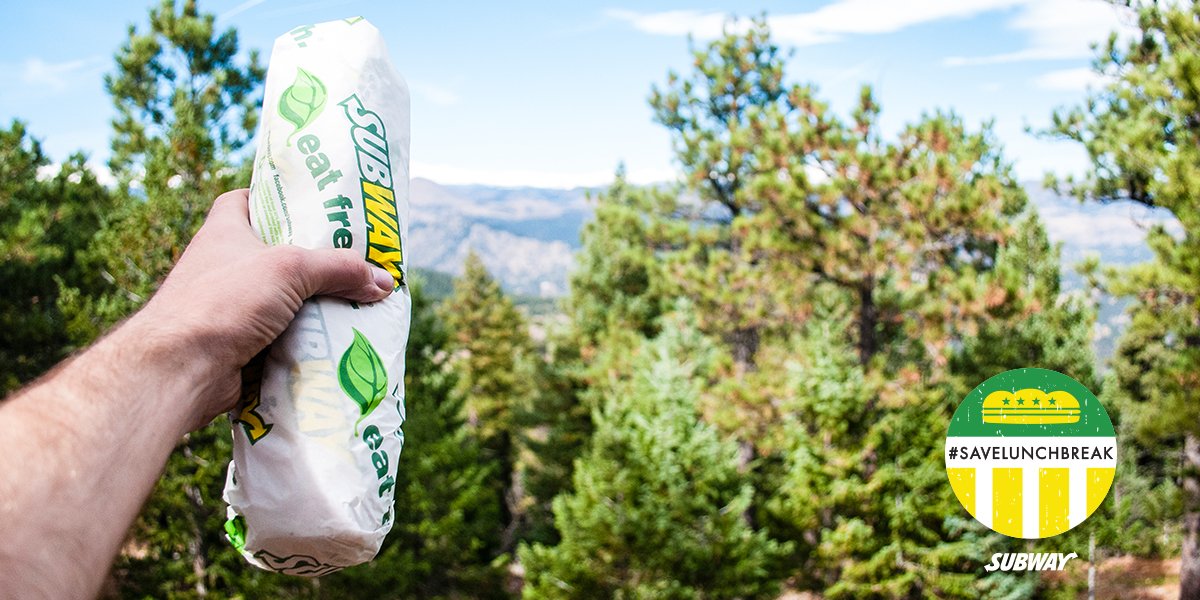 SUBWAY's tweet photo. How’s the view from your lunch? Get out into the wide blue yonder and #SaveLunchBreak. https://t.co/u23KctOjQc