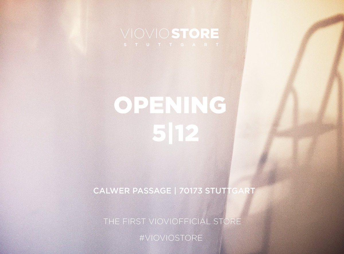 VIOVIOfficial's tweet photo. SATURDAY / 05.12 / STUTTGART
THE FIRST OFFICIAL VIOVIO STORE. COME BY AND CHECK IT OUT. https://t.co/0VRv18vfUA