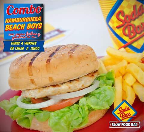 Soda_Box's tweet photo. #combos de Lunes a Viernes !! #Hamburguesa Beach Boys acompañado de papas fritas y gaseosa.
Desde las 12H30 -15H00. https://t.co/g3Jiah8NVB