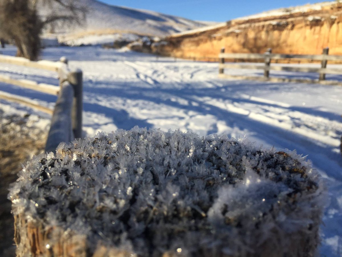 Ice crystals on the fence post at #MedicineLodgeStateArchaeologicalSite