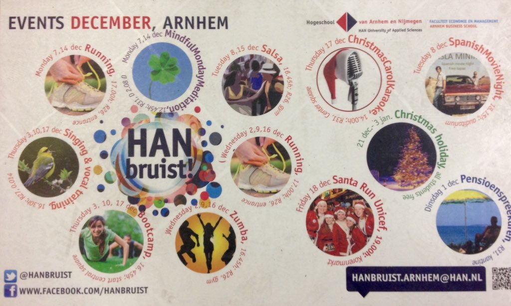 Ook tijdens feestmaand december leuke en sportieve evenementen, mede mogelijk gemaakt door <a href="/HANbruist/">HANbruist!</a>