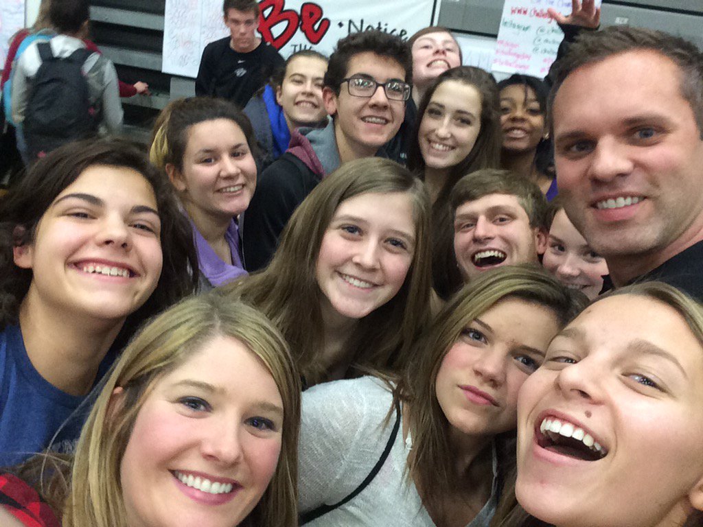 PHSWildcats's tweet photo. #challengeday selfie! Love our students at Plymouth! #WeArePlymouth https://t.co/v6j6OQU4pi