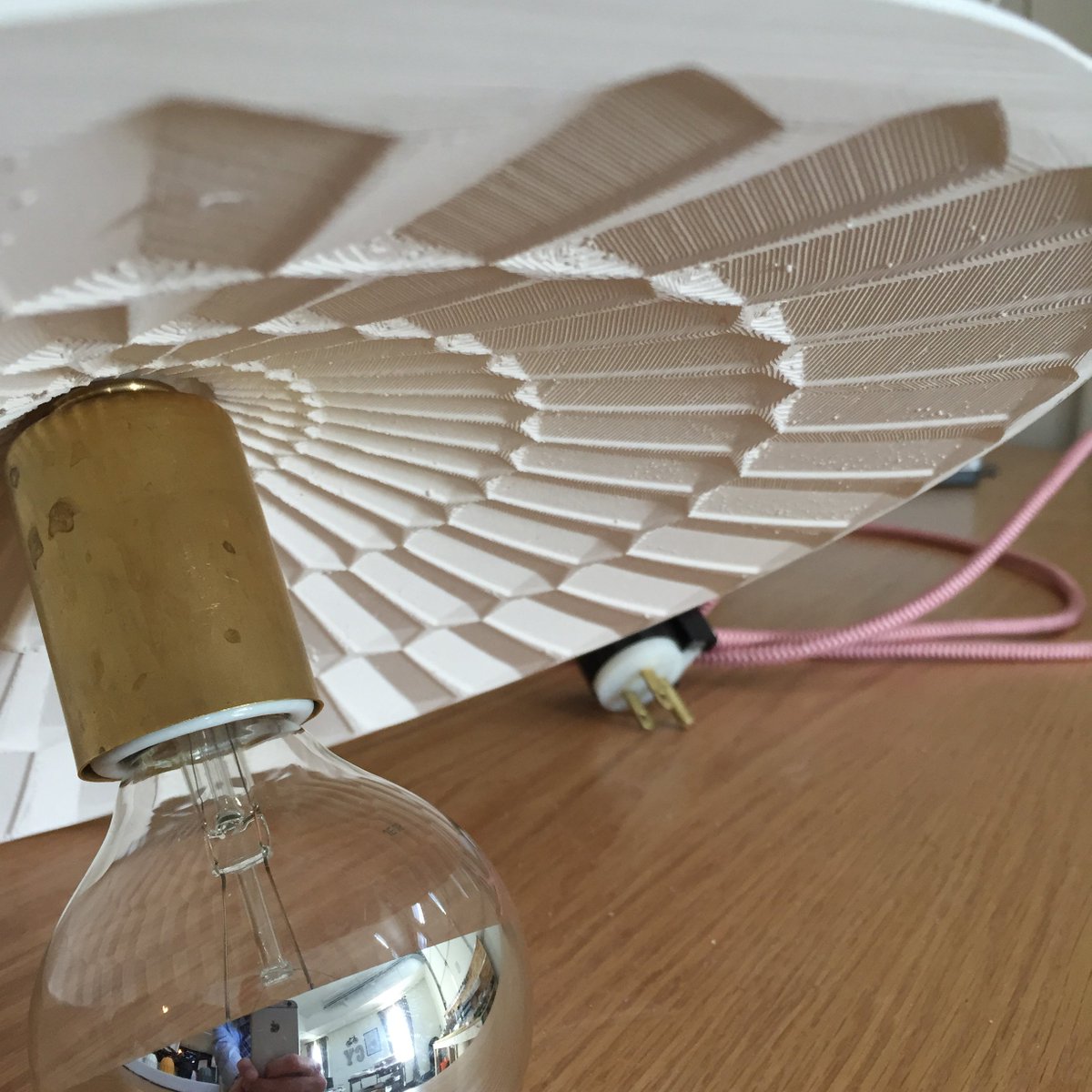 Pax_Modern's tweet photo. E.H. Disk Pendant unfinished. #lightingdesign #productdesign #slipcast @lovethelocals @conwayelectric https://t.co/MdCWO2kcf3