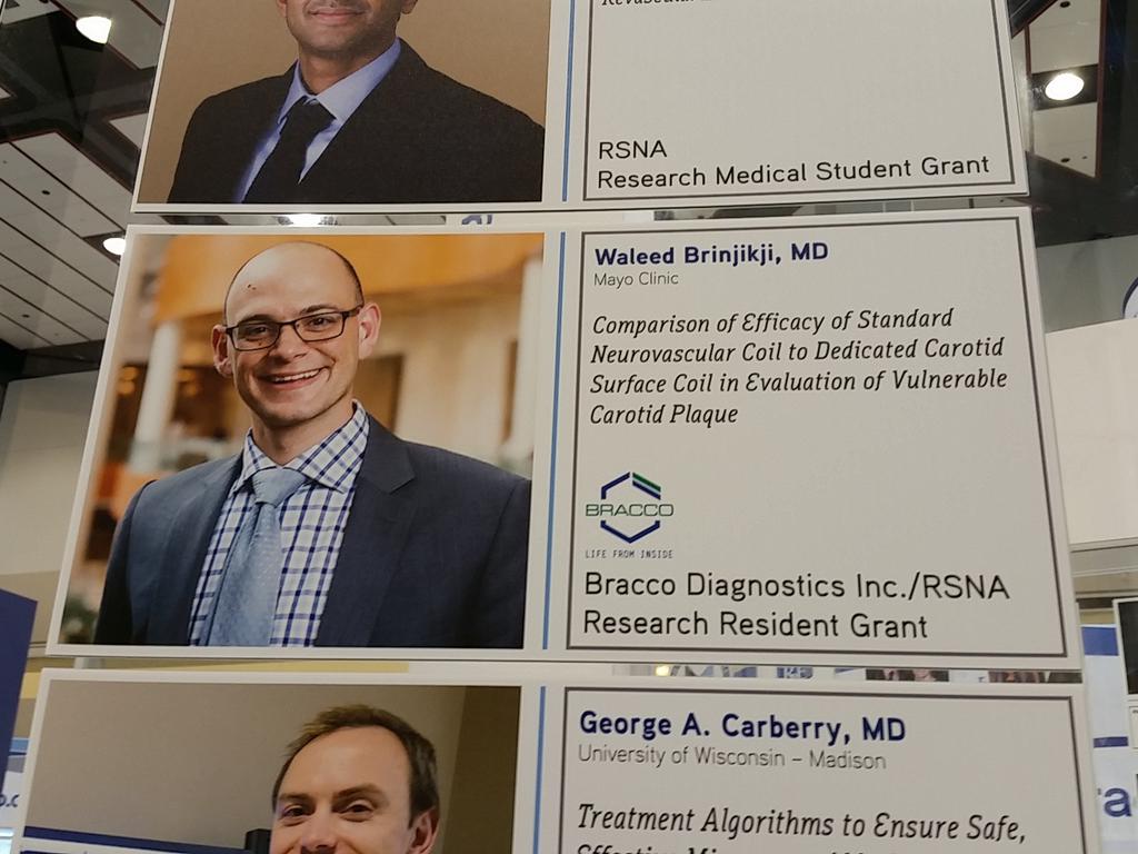 emartmac's tweet photo. Congratulations @WBrinjikji . #RSNA15 https://t.co/Df8dZGjpJ5