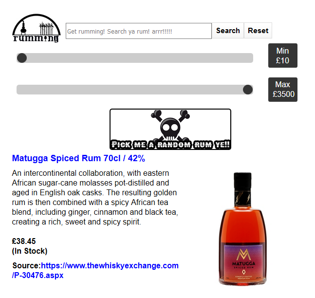 rumminguk's tweet photo. #RumCorner #rumOfTheDay #randomPick Matugga Spiced Rum 70cl/42% @matuggarum Pick yours here https://t.co/9ZgQ39DY4p https://t.co/8uwbz4qTpl