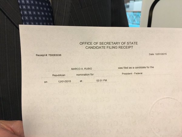 marcorubio's tweet photo. I am now officially on the ballot for the Missouri primary. Thank you, @Rep_TRichardson for making it happen. https://t.co/8EGvnpP1ES