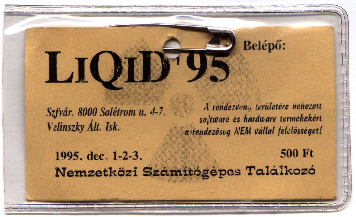 e_l_e_k's tweet photo. Here is a 20-year-old timehop. This was my LiQiD'95 entry ticket. #demoparty #liqid95 #demoscene #scenehu #pcscene https://t.co/4l65aVUqib