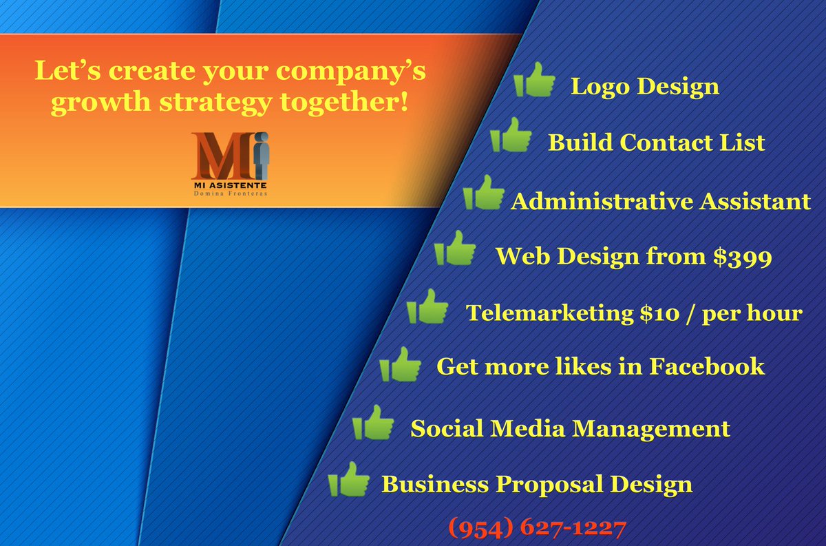 asistentetm's tweet image. Business Solutions + Free Consultation Tel. 954 627 1227. Guarantee: Quality / Service / Reliability