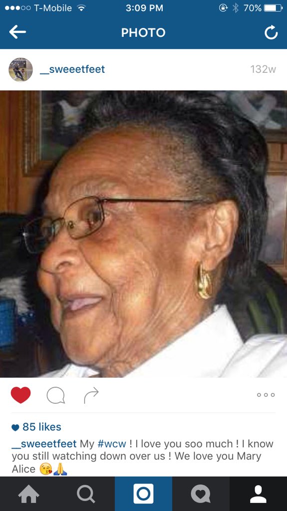 Happy birthday Mary Alice RIP grandma look at yo grandson I only wanted a couple million then some   love ya baby 