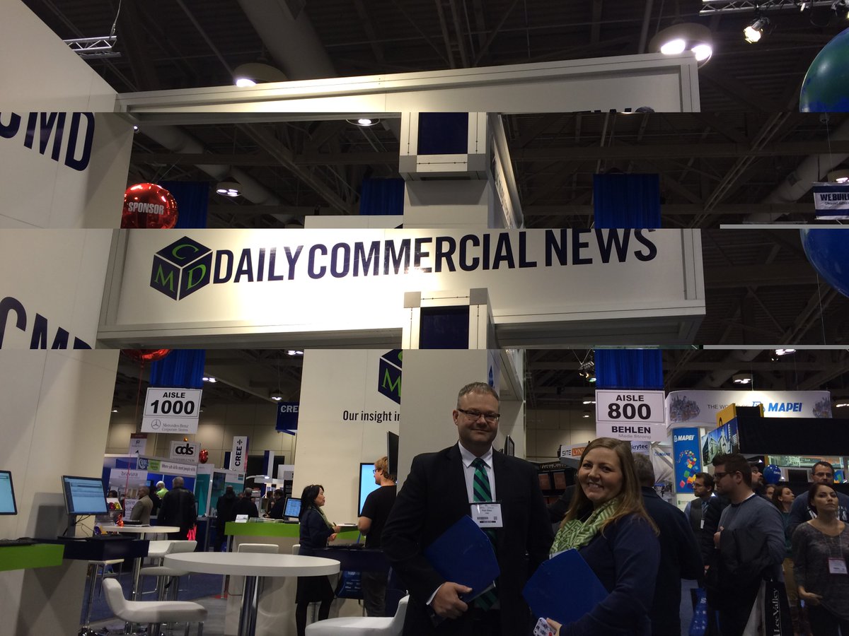 ConstructConnx's tweet photo. Our own Amanda Hogan, mgr subscriber relations with Rob Elias, media sales mgr at #construct15 booth 814 https://t.co/9PIl5zMTyi