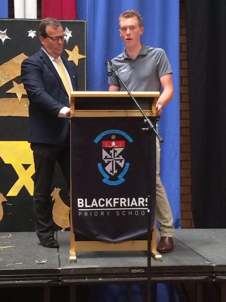 AdelaideMP's tweet photo. Inspirational words from Blackfriars old scholar &amp; international cyclist Rohan Dennis at today's award ceremony https://t.co/HcvRTrgaxI
