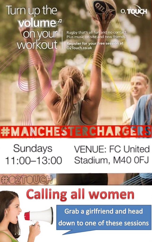 O2Touch_Manc's tweet image. Get down to the #O2Touch session Sunday morning ran by @EnglandTouch coaches. 

Get fit. Get social. Play #Touch.
