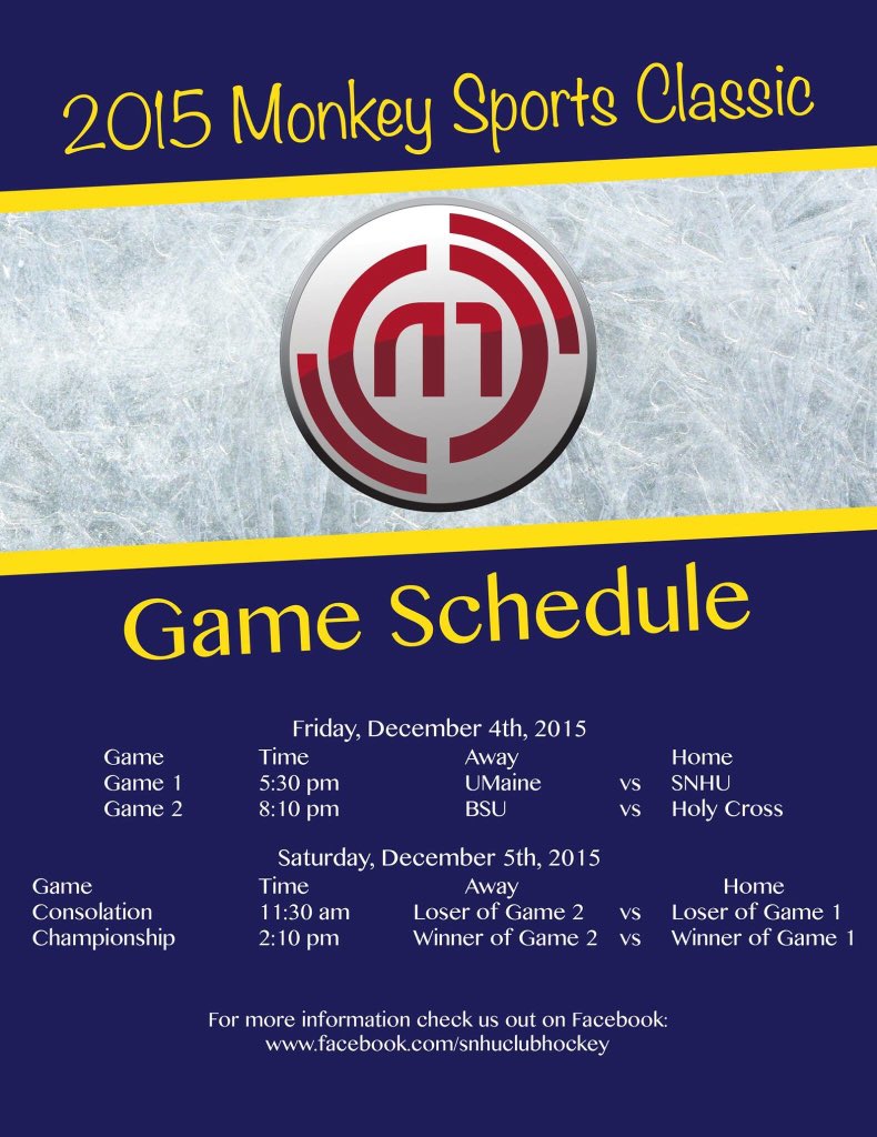 SNHUClubHockey's tweet photo. At this weekends tournament, we will also be having a food drive! @UMOClubPuck @BSUBearsHockey @HCclubHockey https://t.co/jh5p2F1JUl