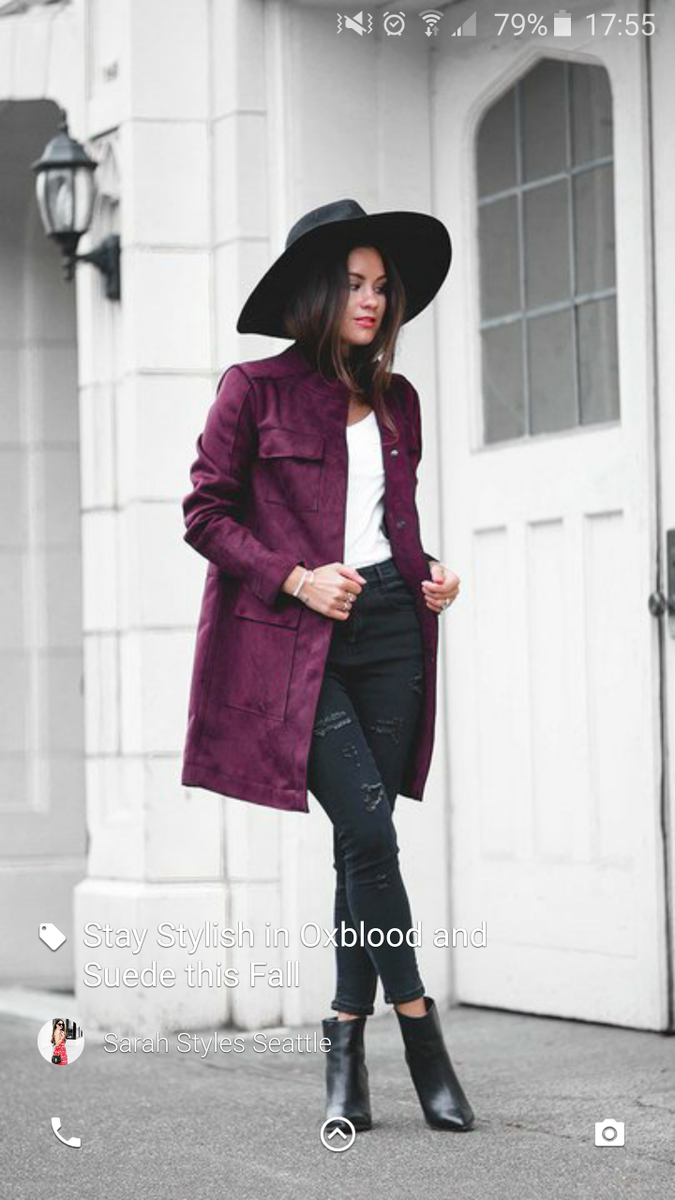 muse_app's tweet photo. Stay stylish this Fall! by @SarahStylesSea #suede #Lockscreen #android #design #style #oxblood https://t.co/DEIP8uUwfl