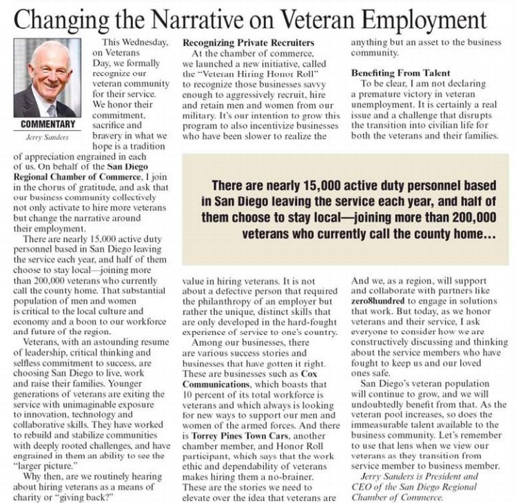 bravejobs's tweet photo. #mayorsanders #thankyou for your incredible article featured in @SDbusiness - @tptowncar @CoxComm @Zero8Hundred https://t.co/erpw4IsGHF