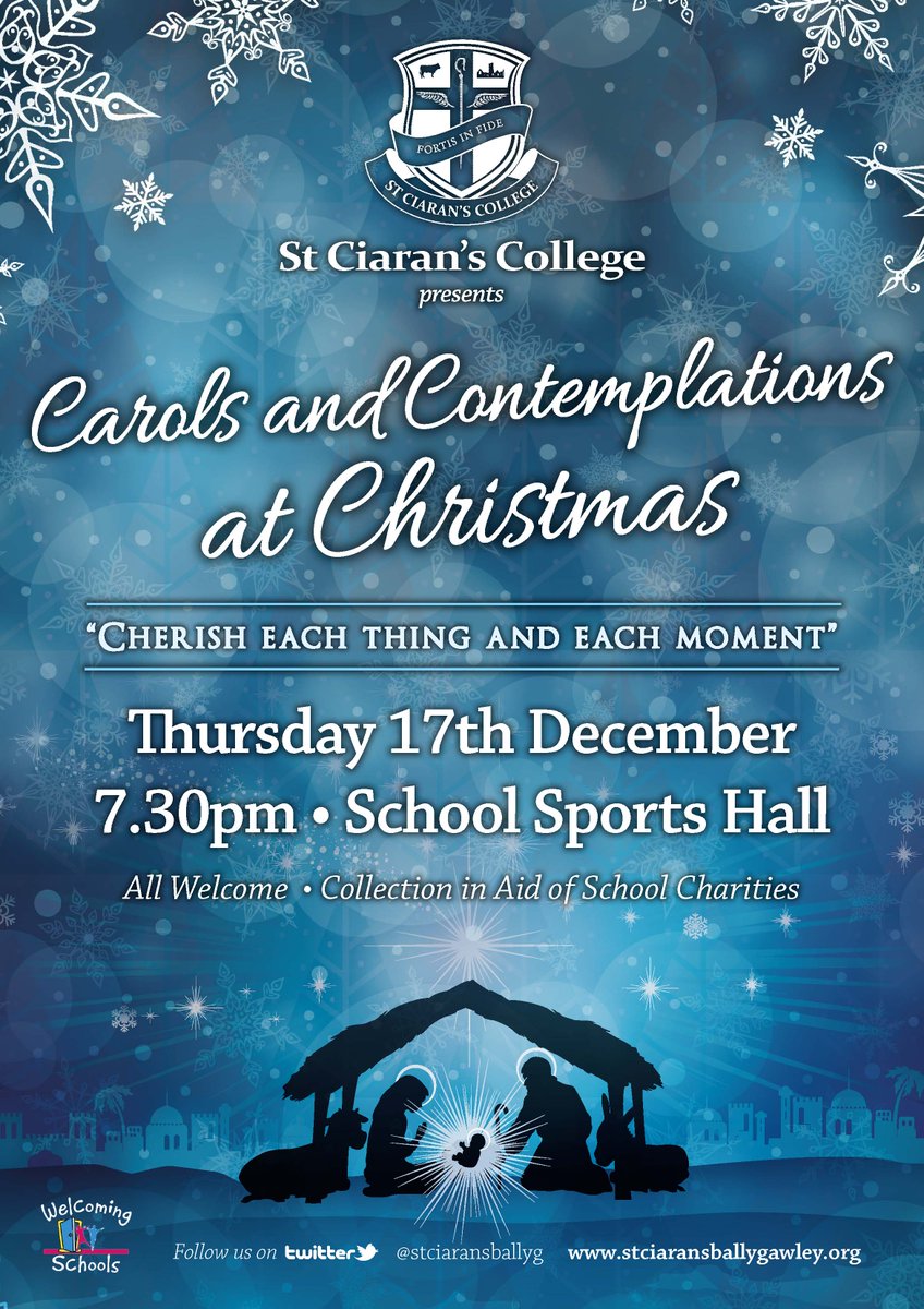 St Ciarans Peregrini (@sccperegrini) on Twitter photo "Carols and Contemplations at Christmas" on Thursday 17th December at 7.30pm. <a href="/stciaransballyg/">St Ciaran's College</a> "Carols and Contemplations at Christmas" on Thursday 17th December at 7.30pm. <a href="/stciaransballyg/">St Ciaran's College</a>