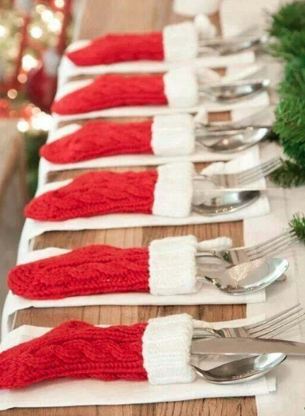 NorthRanchCC's tweet photo. Little #stockings are a perfect (and adorable) way to set your silver at your #holiday #event! #DIY https://t.co/pTacbNMeWa