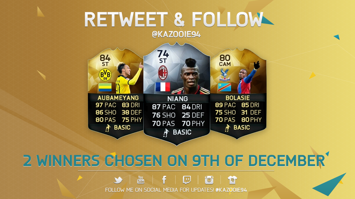 Kazooie94's tweet photo. Retweet &amp; Follow for a chance to win IF @YannickBolasie &amp; More!
Thanks to @EASPORTSFIFA https://t.co/ydvMfN9YOC