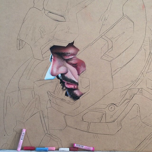 Pol_tattoo's tweet photo. STARK <3 

Proceso: pastel sobre tabla. https://t.co/ZfAuUuugqV