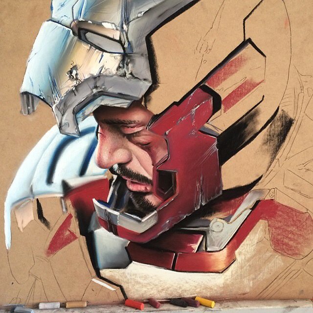 Pol_tattoo's tweet photo. STARK <3 

Proceso: pastel sobre tabla. https://t.co/ZfAuUuugqV