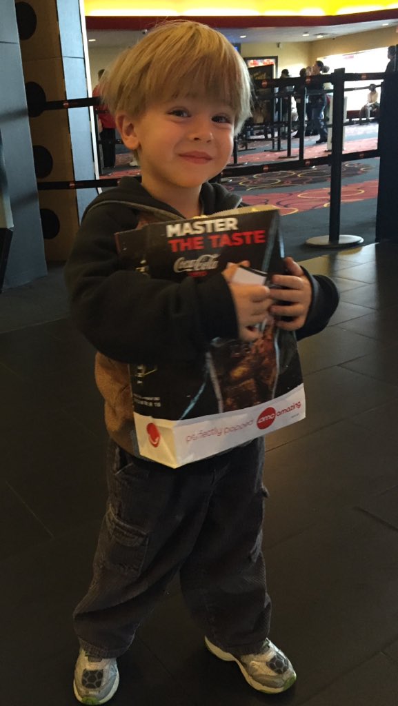 campop24's tweet photo. Like really? How do I not obsess over this kid?!#firstmovie #mybud 😍😍😍 https://t.co/zp5nCJ0Sx0