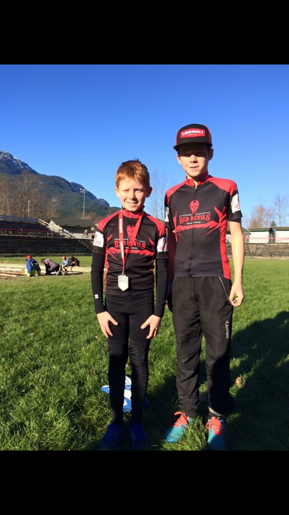 Jacob &amp; Noah <a href="/CyclingBC/">Cycling BC</a> cyclecross championships 4th &amp; 3rd #youthcycling #reddevils