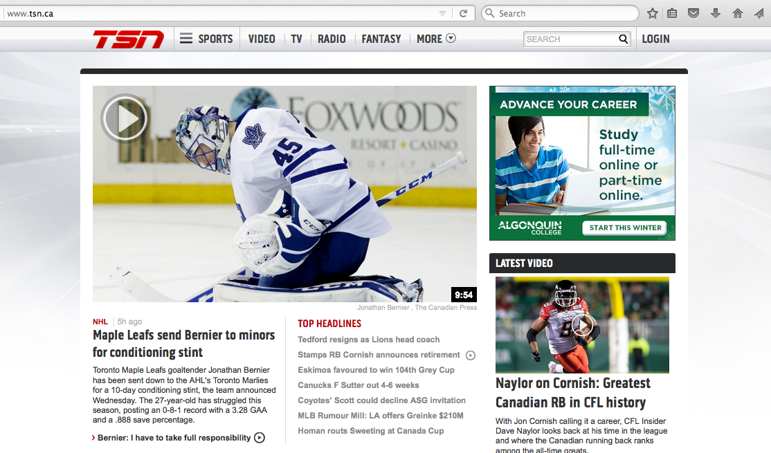 TSN_Parody's tweet photo. A wannabe starting goalie getting a conditioning stint is TSN's top story today. #OnlyTheLeafs #TorontoSportsNetwork https://t.co/0Z4Janb1PG