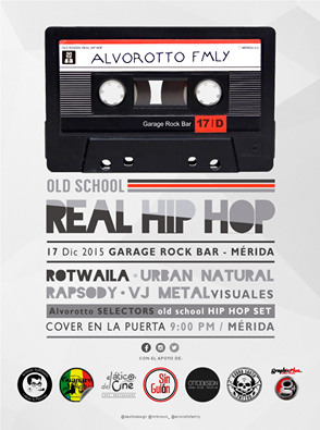UrbanNatural's tweet photo. #Mérida 17/12 en @Garagerockbar Joel Pérez Rapsody
Urban Natural Rotwaila "Old School Real HipHop" @AlvorottoFAMILY https://t.co/12NbGSwd9P